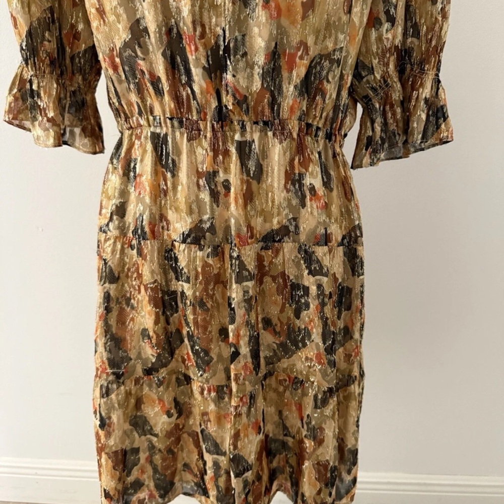 BASH BA&SH Silk lurex dress with print Gloria | yellow | MEDIUM - Picture 9 of 14